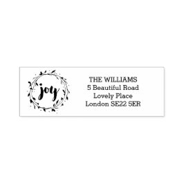 Joy Wreath Holiday Adres Zelfinktende Stempel