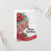 Joy & Wreath Holiday Collectie Kaart (Voorkant / Achterkant in situ)