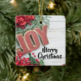 Joy & Wreath Holiday Collectie Keramisch Ornament