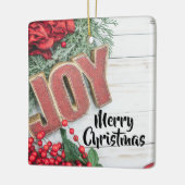 Joy & Wreath Holiday Collectie Keramisch Ornament (Links)