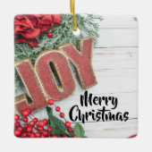 Joy & Wreath Holiday Collectie Keramisch Ornament (Voorkant)
