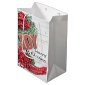 Joy & Wreath Holiday Collectie Medium Cadeauzakje (Voorkant Gekanteld)