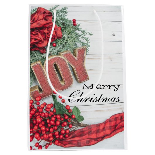 Joy & Wreath Holiday Collectie Medium Cadeauzakje (Voorkant)