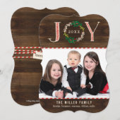 Joy Wreath Holiday-fotokaart voor kerstkaart (Voorkant / Achterkant)