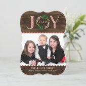 Joy Wreath Holiday-fotokaart voor kerstkaart (Staand voorkant)