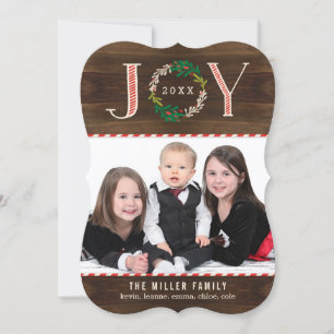 Joy Wreath Holiday-fotokaart voor kerstkaart