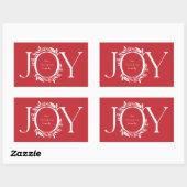 Joy Wreath Holiday Kerstmis Rood Label Sticker (Vel)