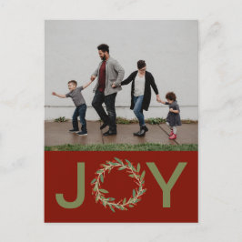 Joy Wreath Holiday Photo Briefkaart