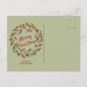 Joy Wreath Holiday Photo Briefkaart (Achterkant)