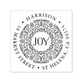 Joy Wreath Holiday Return-adres Zelfinktende Stempel (Design)