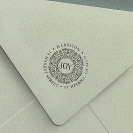 Joy Wreath Holiday Return-adres Zelfinktende Stempel