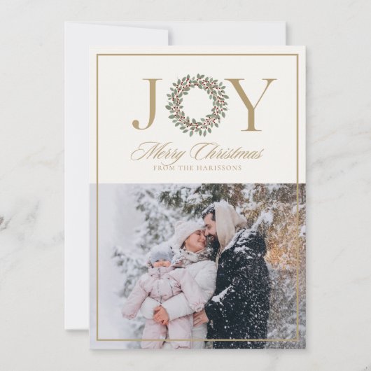 Joy Wreath Kerstkaart (Voorkant)
