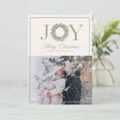 Joy Wreath Kerstkaart (Staand voorkant)