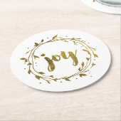Joy Wreath kerstOnderzetter Ronde Kartonnen Onderzetter (Gebogen)
