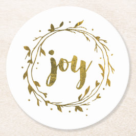 Joy Wreath kerstOnderzetter Ronde Kartonnen Onderzetter