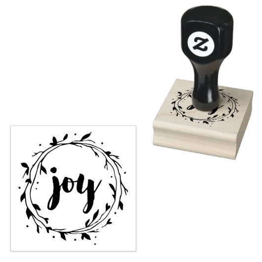 Joy Wreath kerststempel Rubberstempel (Gestempeld)