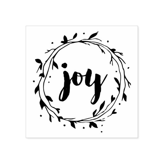 Joy Wreath kerststempel Rubberstempel (Afrduk)