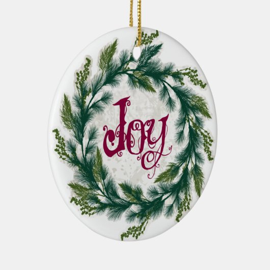 Joy Wreath kerstversiering Keramisch Ornament (Rechts)