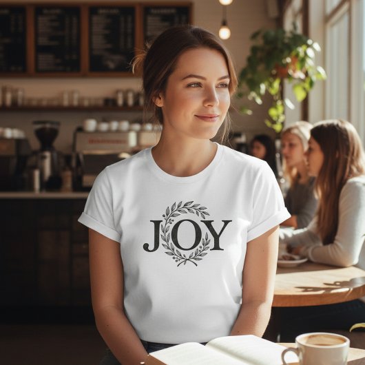 Joy Wreath Minimalistische Kerst: Botanische Feest T-shirt