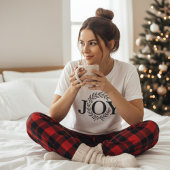 Joy Wreath Minimalistische Kerst: Botanische Feest T-shirt