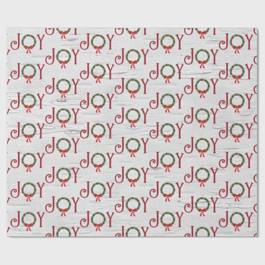 Joy Wreath on White Birch Cadeaupapier (Vlak)