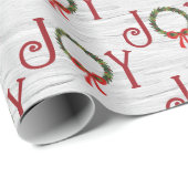 Joy Wreath on White Birch Cadeaupapier (Rol Hoek)