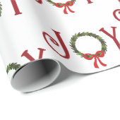 Joy Wreath on White Cadeaupapier (Rol Hoek)