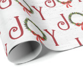 Joy Wreath op witgekalkt hout Cadeaupapier (Rol Hoek)
