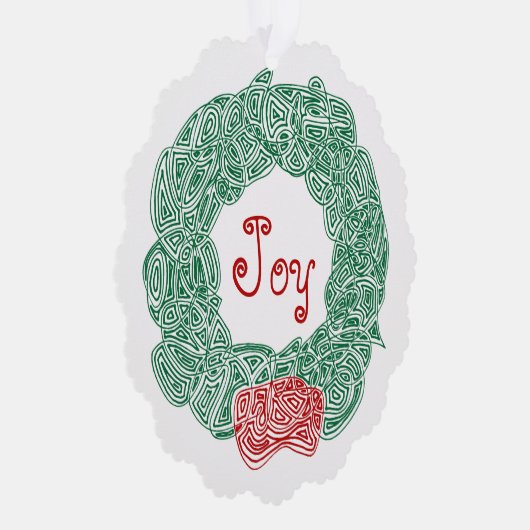 Joy Wreath Ornament Kaart (Rechts)