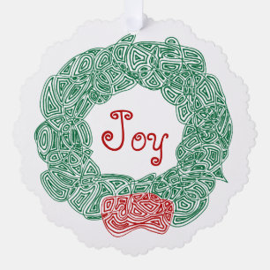 Joy Wreath Ornament Kaart