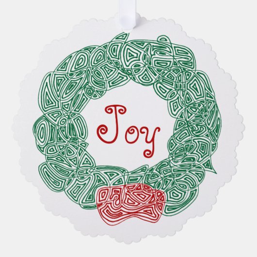 Joy Wreath Ornament Kaart (Voorkant)