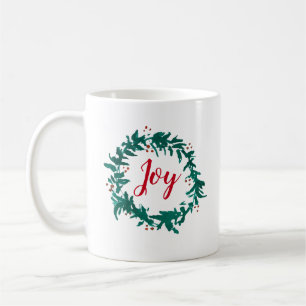 Joy Wreath Painting Berries Coffee Mok