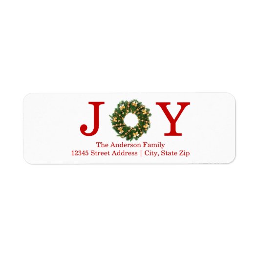 Joy Wreath - Return Address Label (Voorkant)