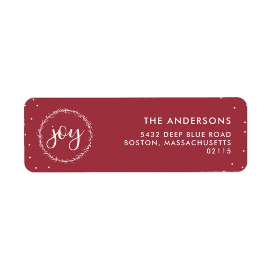 Joy Wreath - Rood & Wit Vakantie Etiket (Voorkant)