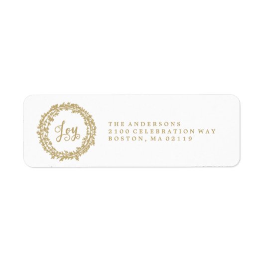 Joy Wreath | Vakantie Adresetiketten Etiket (Voorkant)
