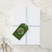 Joy,Wreth,Confetti,Groen Cadeaulabel (Met Touw)