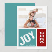 Joy Your Photo Kerstmis Kaart (Voorkant / Achterkant)