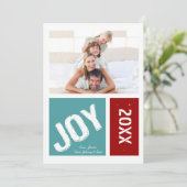 Joy Your Photo Kerstmis Kaart (Staand voorkant)