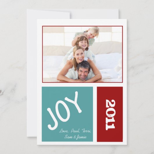 Joy Your Photo Kerstmis Kaart (Voorkant)