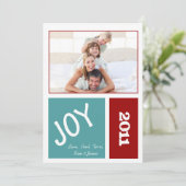 Joy Your Photo Kerstmis Kaart (Staand voorkant)