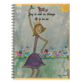 Joy zit niet in de dingen. Het is in ons Notitieboek (Voorkant)