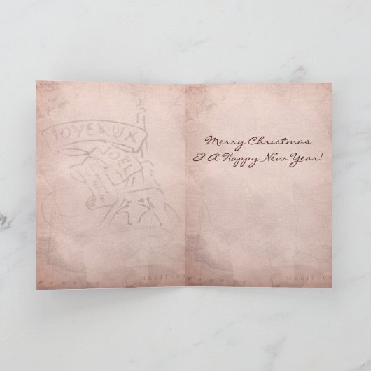 Joyce Eiffel Tower Christmas Card Feestdagen Kaart (Binnen)