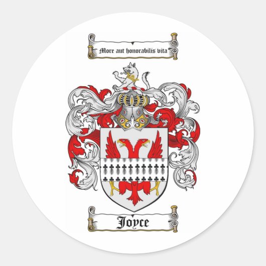 JOYCE FAMILY CREST - JOYCE WAPEN RONDE STICKER (Voorkant)