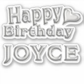 Joyce Happy Birthday silver Aufkleber Sticker (Voorkant)