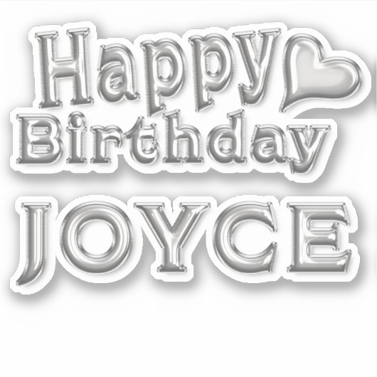 Joyce Happy Birthday silver Aufkleber Sticker (Voorkant)