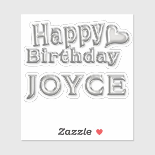 Joyce Happy Birthday silver Aufkleber Sticker (Vel)