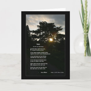 Joyce Kilmer gedicht Bomen voor 5x7 lijstje gevouw Kaart