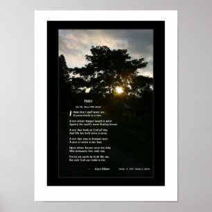 Joyce Kilmer gedicht "Trees" poster met foto van b