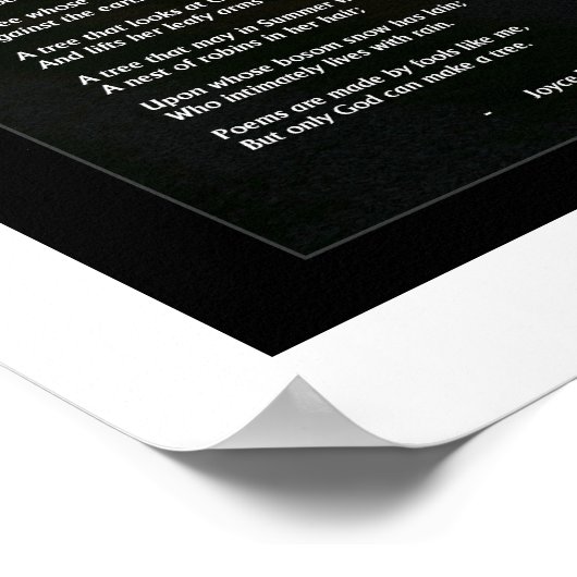 Joyce Kilmer gedicht "Trees" poster met foto van b (Hoek)