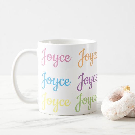 Joyce Name Mok - White en Pastels (Met donut)